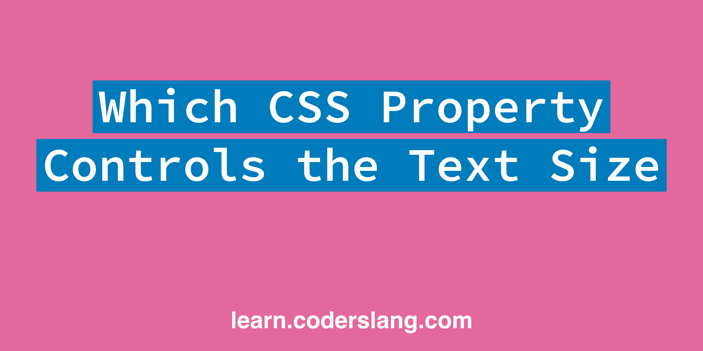 Which CSS Property Controls the Text Size