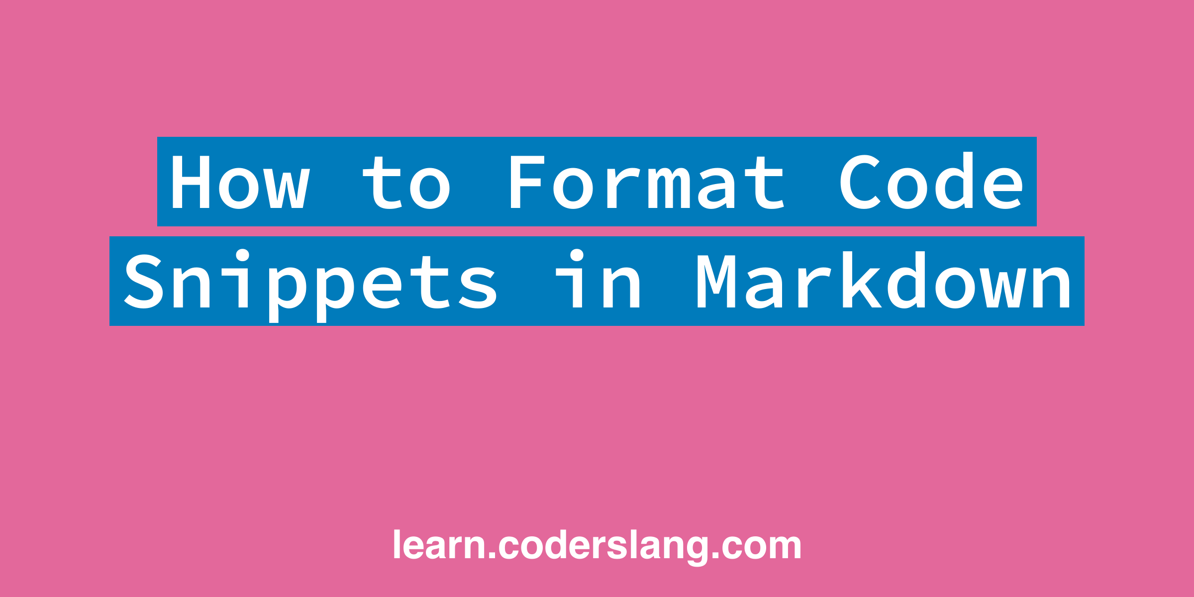 How to Format Code Snippets in Markdown image.